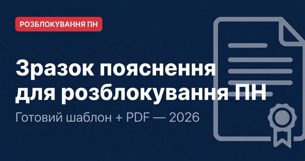 Зразок пояснення для розблокування податкової накладної 2026 — шаблон + PDF